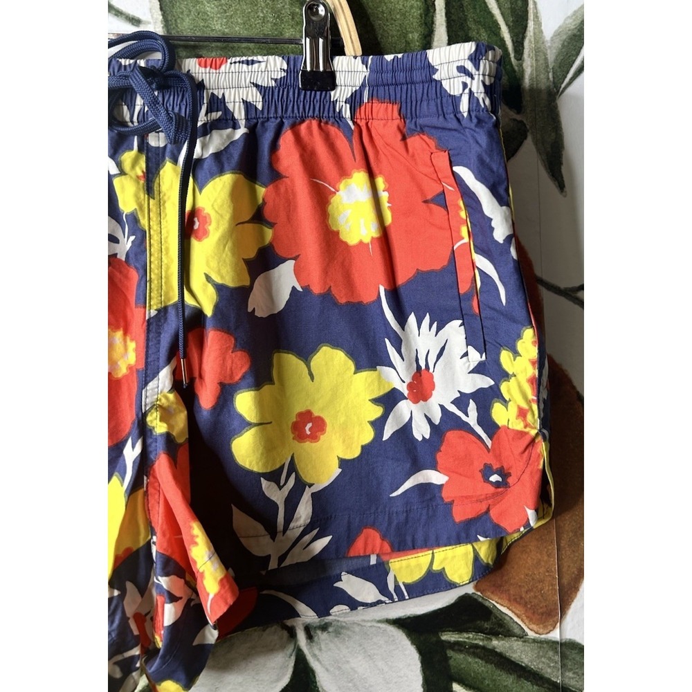 J.CREW Stretch Swim Trunk in Floral Print XL Shorts Drawstring Elastic Waist - Picture 4 of 5